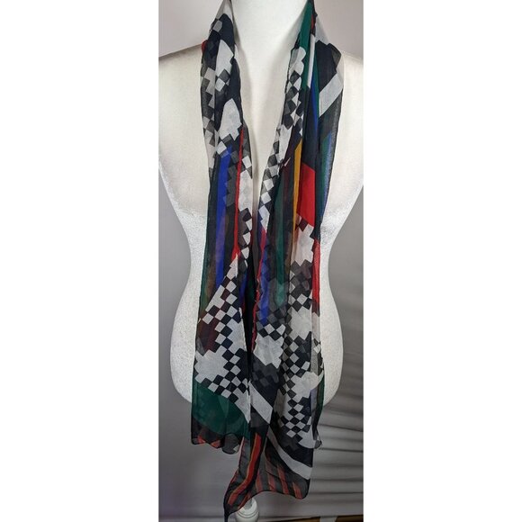 Vintage The Limited Rainbow Geometric Lightweight Scarf - Picture 8 of 10